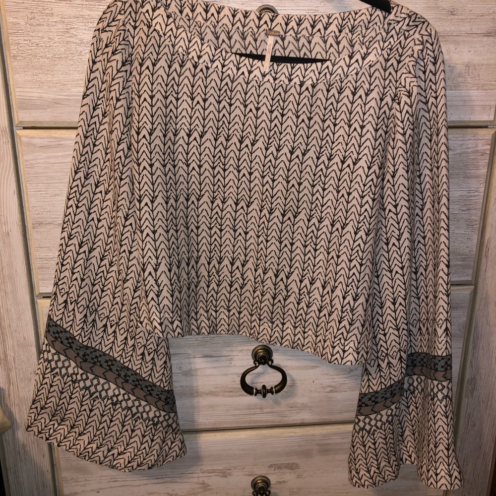 Free People Cropped Bell Sleeves Top